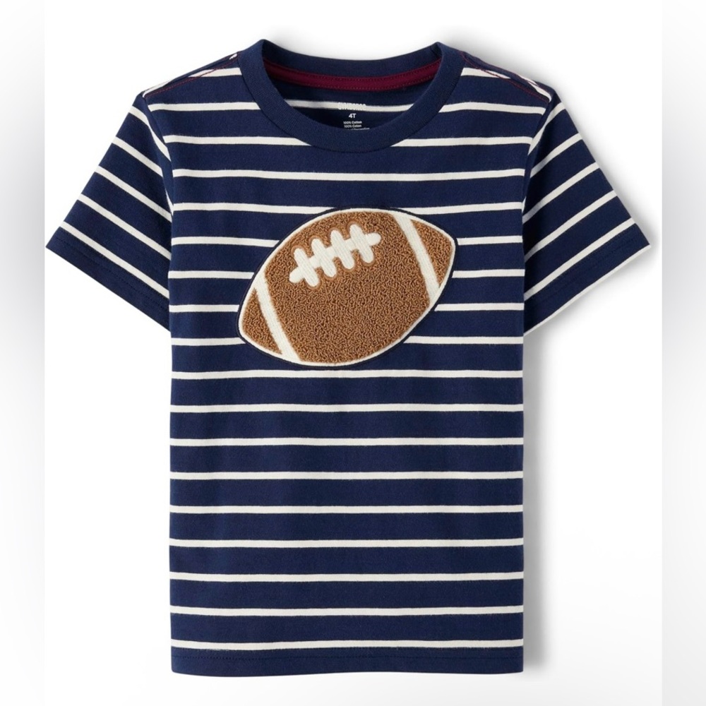 🏈Gymboree Navy and White Striped Football Tee